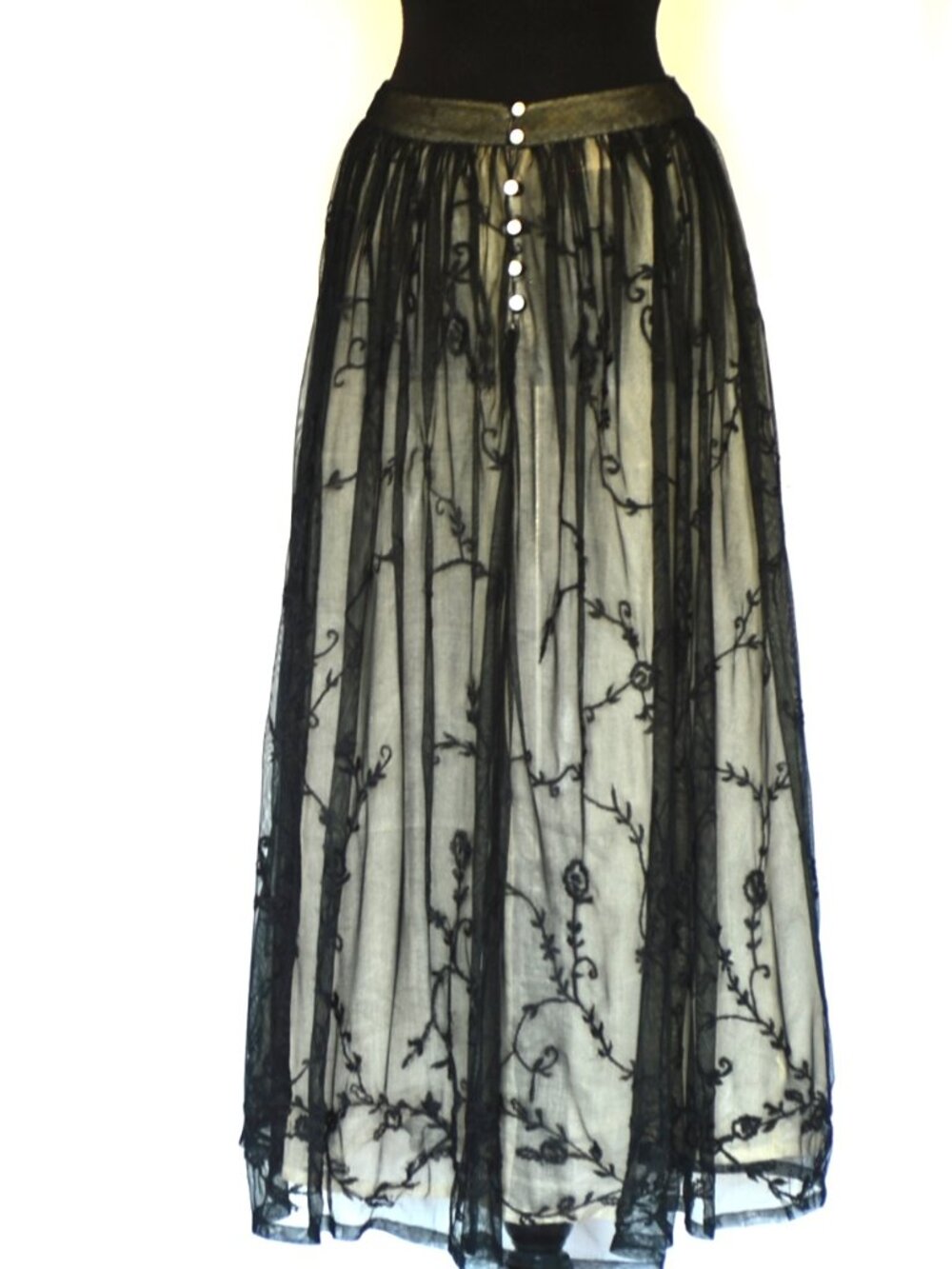 French Connection Embroidered Maxi Skirt With Cotton Lining - India - Picture 3 of 5